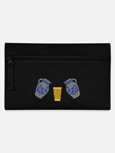 Geripptes mit Bembel - Federtasche - Schwarz