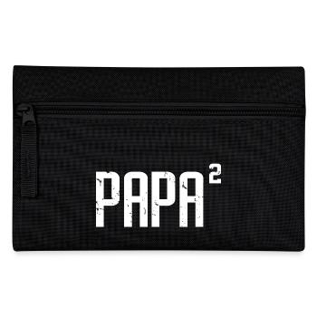 Papa von 2 Spaß Papa von zwei Vatertagsgeschenk - Federtasche - Schwarz - Vorne