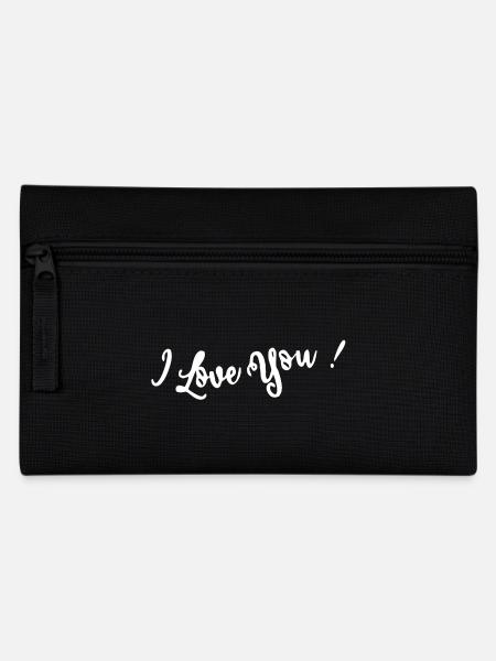 I LOVE YOU. VALENTINSTAG. ICH LIEBE DICH. I LOVE YOU. - Federtasche - Schwarz