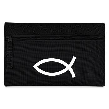 Jésus poisson blanc Ichthys poisson poisson poisson - Trousse - noir - Devant