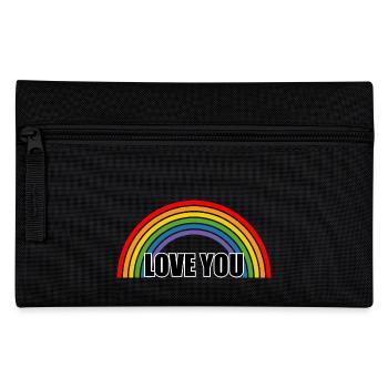 Regenbogen love you - Federtasche - Schwarz - Vorne