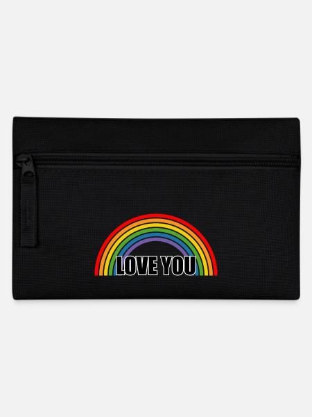 Regenbogen love you - Federtasche - Schwarz