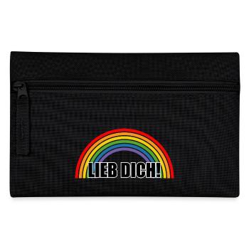 Regenbogen Lieb dich - Federtasche - Schwarz - Vorne