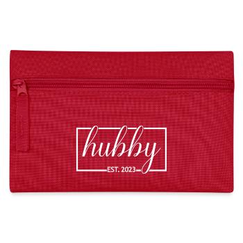 Hubby Est. 2023 Fiançailles pour le mariage du marié - Trousse - rouge - Devant