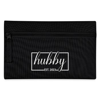 Hubby Est. 2023 Fiançailles pour le mariage du marié - Trousse - noir - Devant