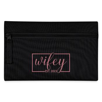 2023 Verlobung Brautdusche Hochzeit - Federtasche - Schwarz - Vorne