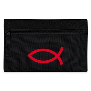 Jesusfisch Ichthys Fisch Fische - Federtasche - Schwarz - Vorne