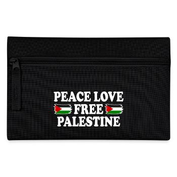 Peace love Free palestine - Pencil Case - black - Front