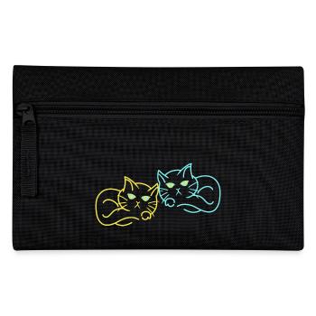Retro Katzen müde 80er 90er Vintage Katze - Federtasche - Schwarz - Vorne