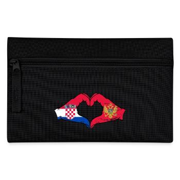 Kroatien Montenegro Flagge Hände Herzform used - Federtasche - Schwarz - Vorne