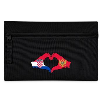 Kroatien Montenegro Flagge Hände Herzform - Federtasche - Schwarz - Vorne