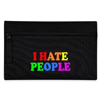 I hate people - Federtasche - Schwarz - Vorne