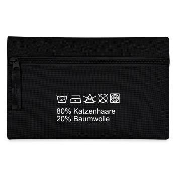 Katzen Waschhinweis Katzenhaare Baumwolle - Federtasche - Schwarz - Vorne