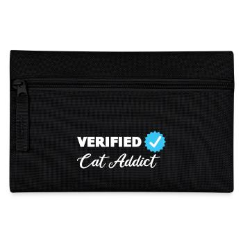 Certifié Cat Addict, Cadeau, Chats - Trousse - noir - Devant