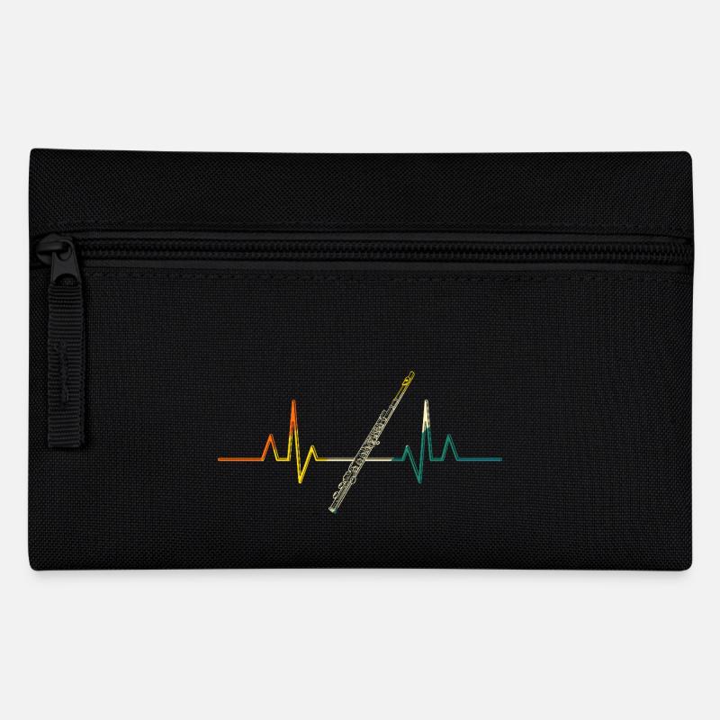 Flötist Herzschlag Querflöte - Federtasche - Schwarz