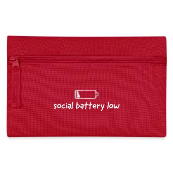 social battery low - Pencil Case - red - Front