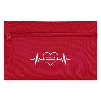 Winter Sport Sledding Heart - Pencil Case - red - Front