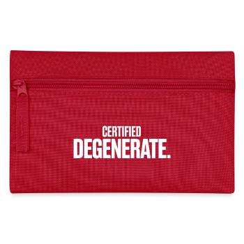 Certified Degenerate - Funny Gen Alpha Memes - Pencil Case - red - Front