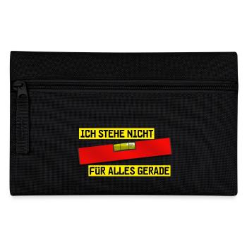 Wasserwaage rot - Ich stehe nicht für alles gerade - Federtasche - Schwarz - Vorne