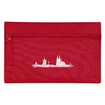 Stadt Köln Kölner Skyline (Vintage Weiß) - Federtasche - Rot - Vorne
