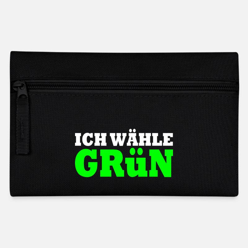 Ich wähle grün - Federtasche - Schwarz