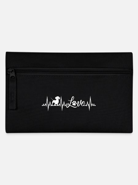Dackel Herzschlag - Federtasche - Schwarz