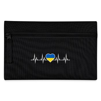 Ukraine Herzschlag Fahne Herz Heartbeat Flagge - Federtasche - Schwarz - Vorne
