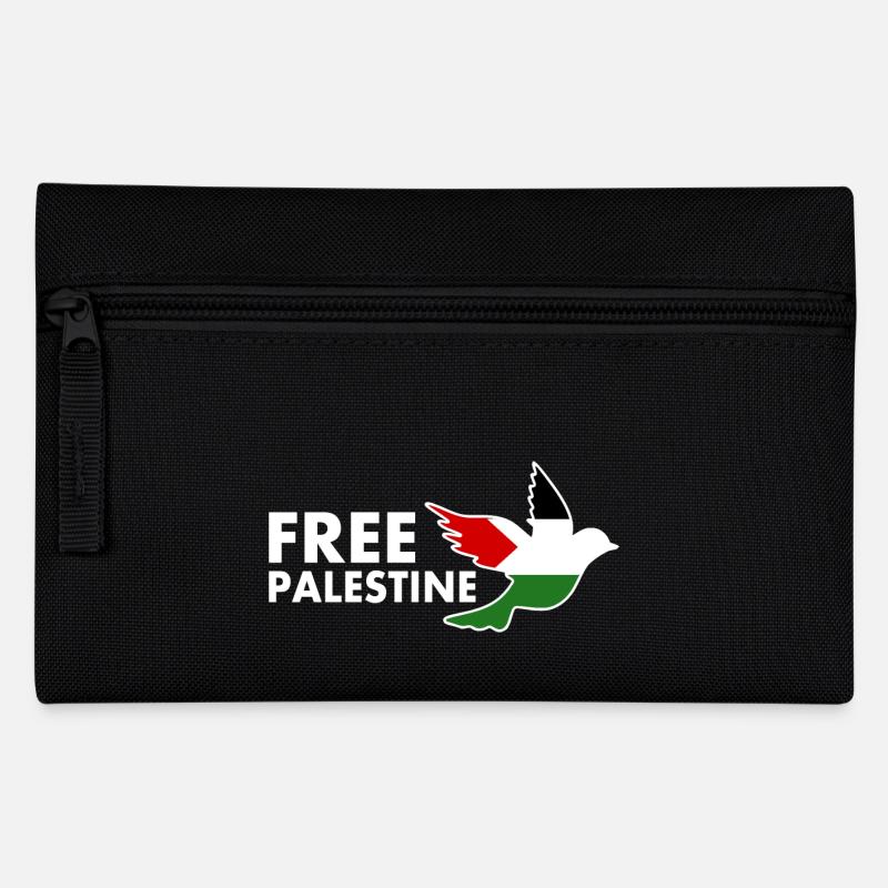 Free palestine - Federtasche - Schwarz