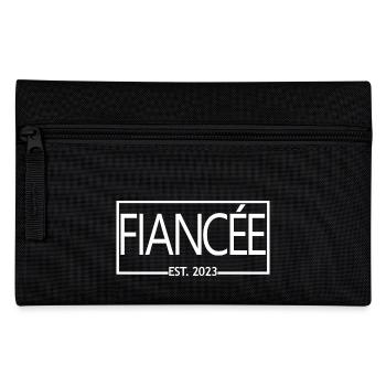 Verlobte Est. 2023 Verlobung Braut Dusche Hochzeit - Federtasche - Schwarz - Vorne