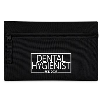 Hygiéniste dentaire Est. 2023 Cadeau de dentiste diplômé - Trousse - noir - Devant