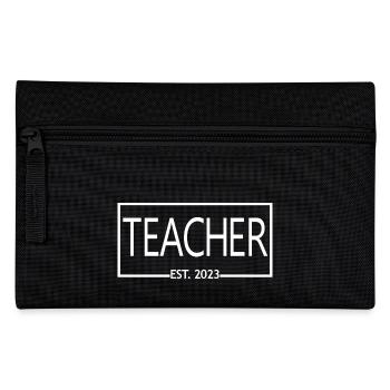 Enseignant Est. 2023 Diplôme d’enseignant Cadeau d’enseignant - Trousse - noir - Devant