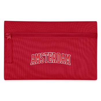 Amsterdam Schriftzug Rot Weiß Design - Federtasche - Rot - Vorne