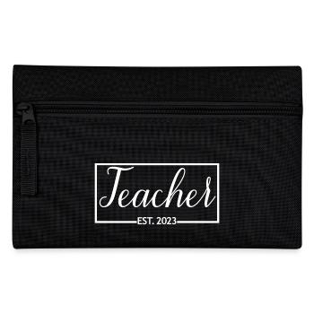 Enseignant Est. 2023 Diplôme d’enseignant Cadeau d’enseignant - Trousse - noir - Devant