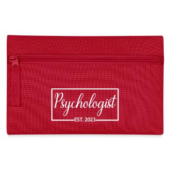 Psychologue Est. Cadeau de psychologie de fin d'études 2023 - Trousse - rouge - Devant