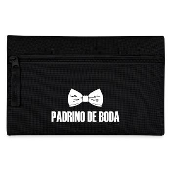 Padrino de Boda, Best Man Bowtie Wedding Groomsmen - Pencil Case - black - Front