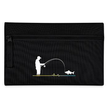 Herzlinie Angler - Männer T-Shirt - Federtasche - Schwarz - Vorne