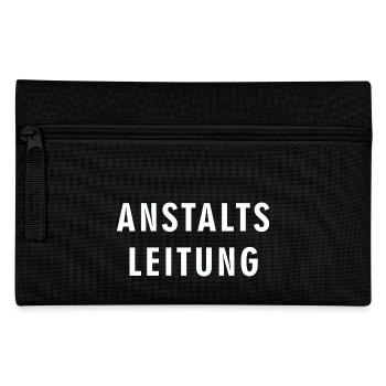ANSTALTS LEITUNG - lustig RAHMENLOS® - Federtasche - Schwarz - Vorne
