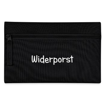 Widerporst (white print) - Federtasche - Schwarz - Vorne