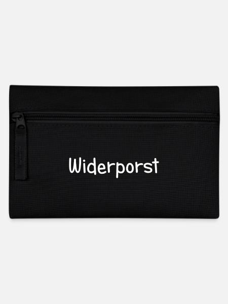 Widerporst (white print) - Federtasche - Schwarz