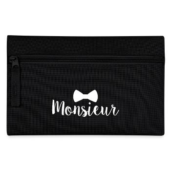 Monsieur Bowtie white - Pencil Case - black - Front