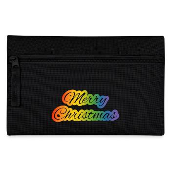 LGBT lgbtqi queer merry christmas rainbow - Pencil Case - black - Front