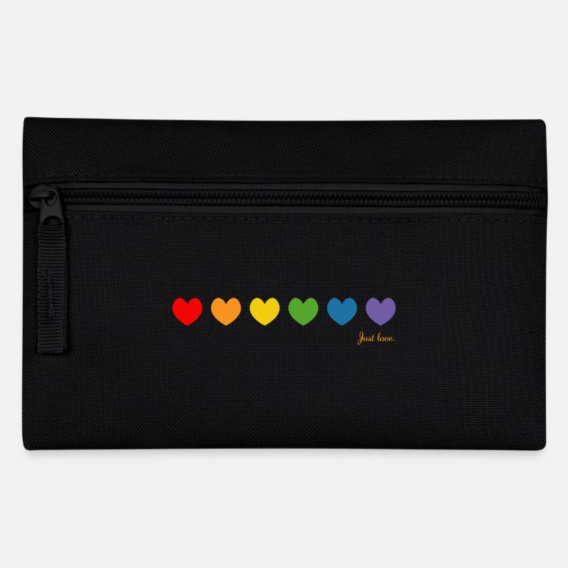 Regenbogenherzchen just love LGBT lgbtqi queer - Federtasche - Schwarz