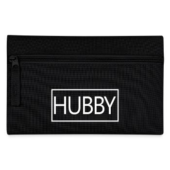 Hubby Matching Couple Engagement Wedding Honeymoon - Pencil Case - black - Front
