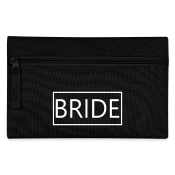 Bride Matching Couple Engagement Wedding Honeymoon - Pencil Case - black - Front