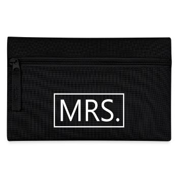 Mrs. Matching Couple Engagement Wedding Honeymoon - Pencil Case - black - Front