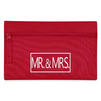 Herr & Frau Ehepaar Männer & Frauen Hochzeitsgeschenk - Federtasche - Rot - Vorne