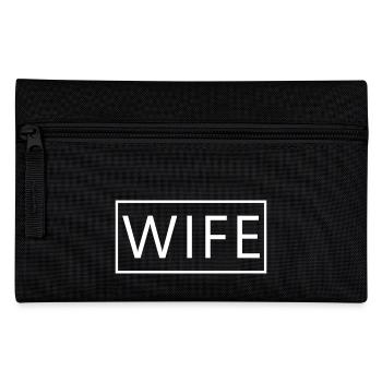 Wife Matching Couple Engagement Wedding Honeymoon - Pencil Case - black - Front