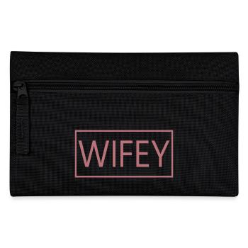 Wifey Matching Couple Engagement Wedding Honeymoon - Pencil Case - black - Front