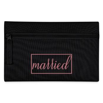 Married Matching Couple Men & Women Wedding Day - Pencil Case - black - Front