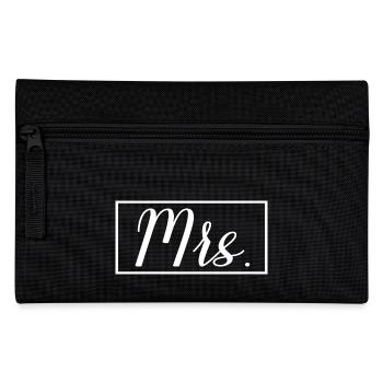 Mrs. Matching Couple Engagement Wedding Honeymoon - Pencil Case - black - Front